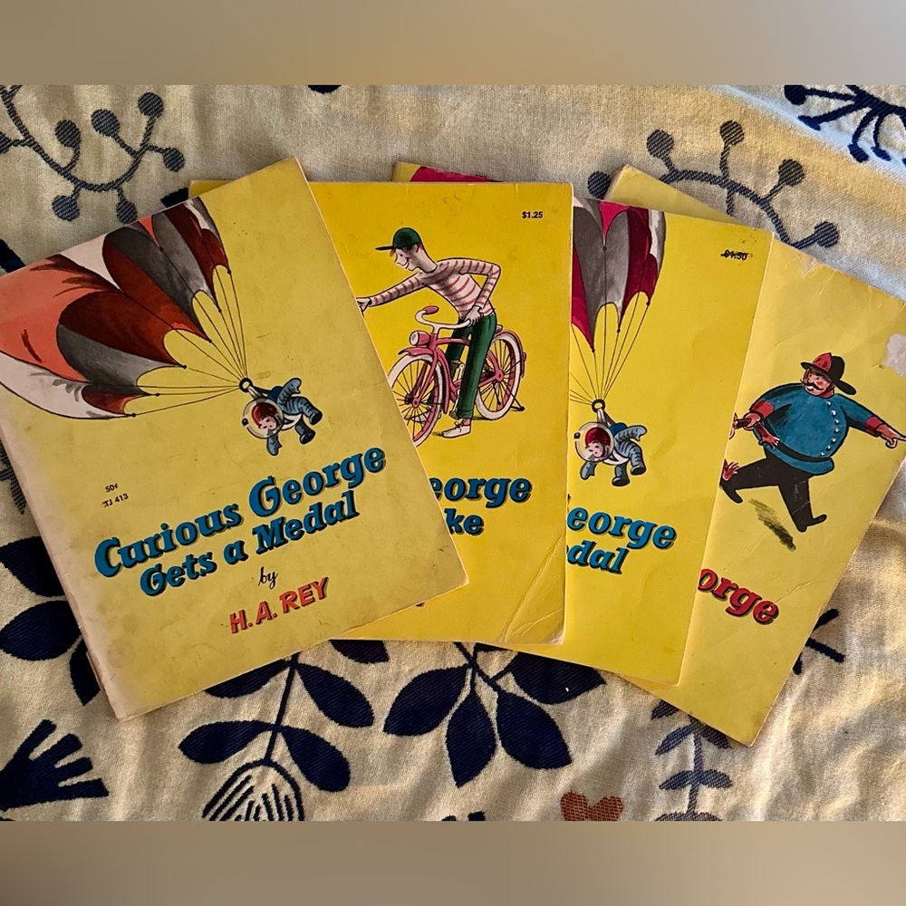 FOUR Vintage Curious George Books